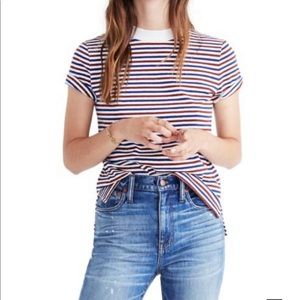 Madewell Retro Tee in Red/White/Blue Stripe Sz. XS